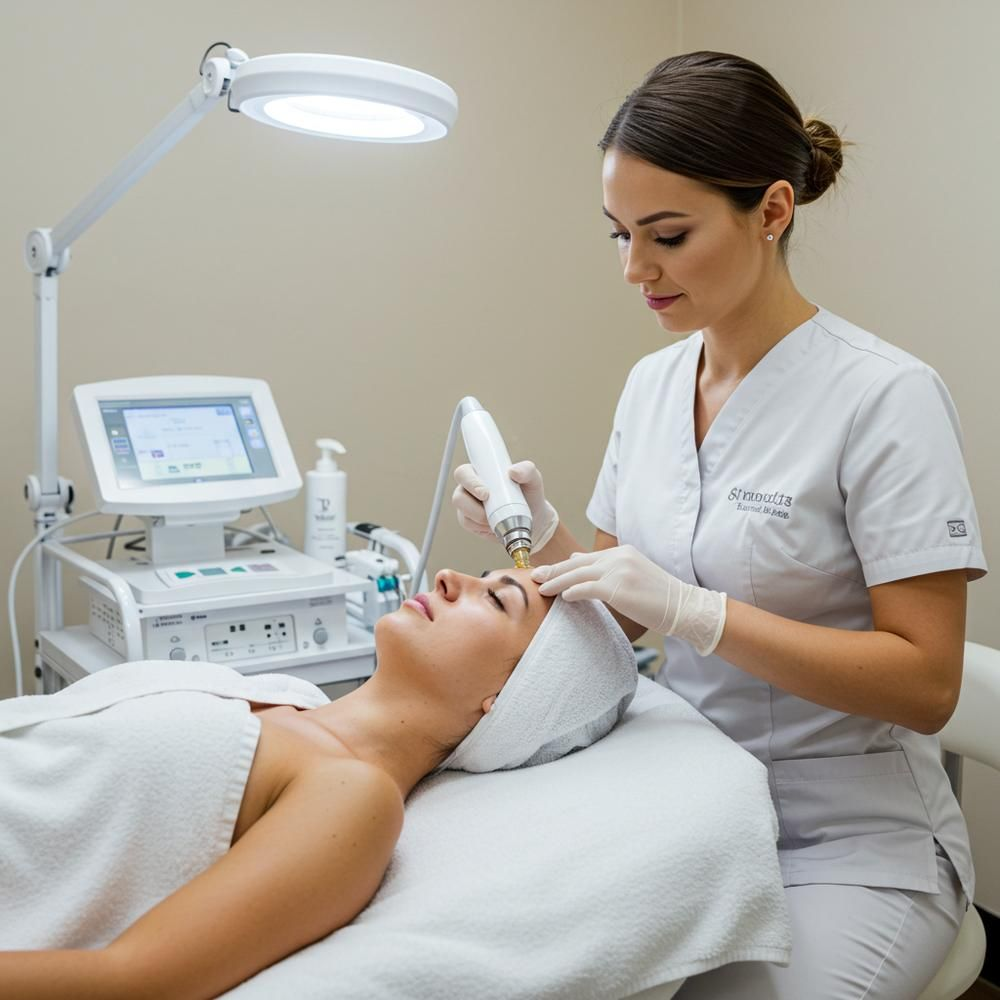 Skin treatment in progress at Vishaka Clinic, aesthetic clinic in OMR